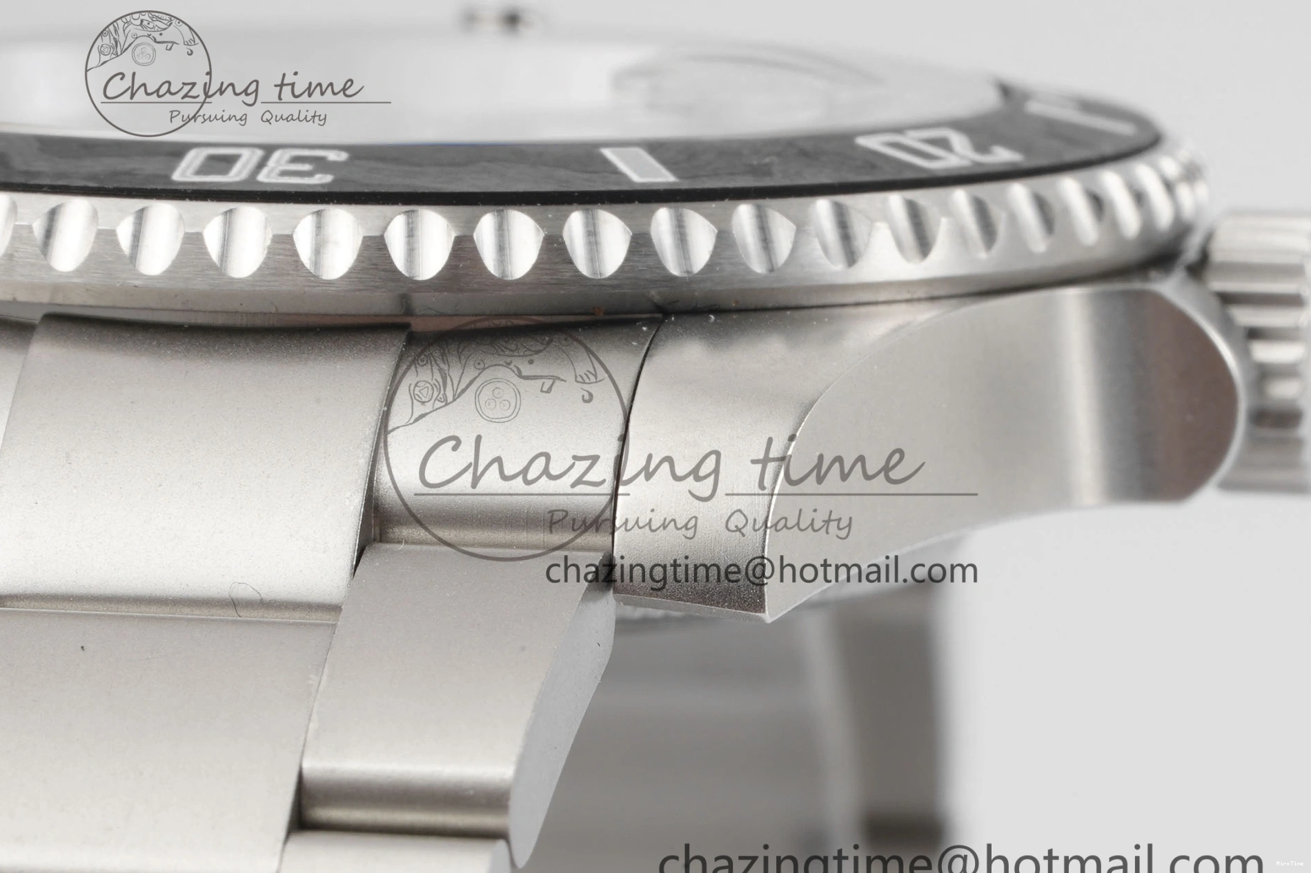 MiroTime 0219 Submariner Sandblasted DIWF Best Edition Carbon Bezel Carbon Dial Dial on SS Bracelet VR ModernLook 2064